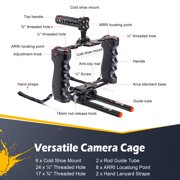 Zeadio Handheld Camera Stabilizer Rig Cage with Top Handle, Compatible with DSLR Cameras & Camcorders