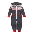 thumbnail image 4 of Christmas Family Matching Pajamas Clothing, Festival Snowflake Pattern One-Piece Hooded Zip-Front Rompers for Dad Mom Children, 4 of 6
