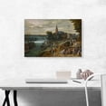 thumbnail image 2 of ARTCANVAS A Busy Townscape With Numerous Figures Arriving By Ferry Boat Canvas Art Print by Jan Brueghel The Elder - Size: 26" x 18" (0.75" Deep), 2 of 9