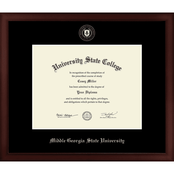Middle Georgia State University Officially Licensed Silver Embossed Diploma Frame Diploma Size 11 X 8 5 Walmart Com Walmart Com