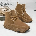 thumbnail image 6 of Men's Winter Snow Boots Slip-On with Traction Rubber Sole & Warm PU - All-Season Low-Cut Round Toe, /Fabric Upper, Brown/Black for Snow, Ice, Slush - Casual Outdoor (No Buckles/Laces), 6 of 10