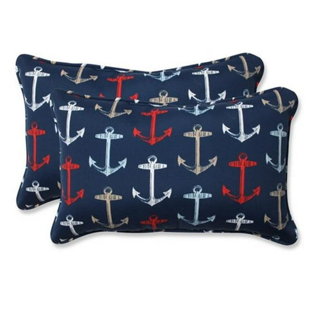 Pillow Perfect 585628 IndoorOutdoor Anchor Allover Arbor Rectangular