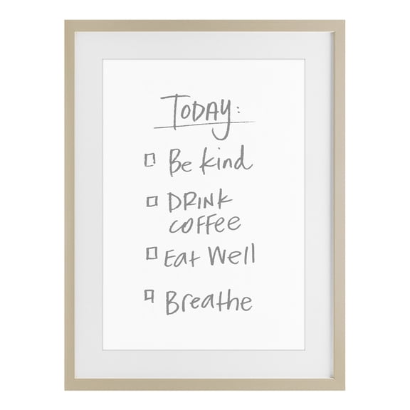 Stupell Industries Contemporary Simple Today's Checklist Birch Framed Print Under Glass, 14 x 20, by SD Graphics Studio