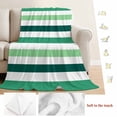 thumbnail image 5 of Green Ombre Grey Striped Blanket Soft Cozy Warm Throw Blanket for Couch, Plush Fuzzy Flannel Fleece Blankets for Sofa, Farmhouse Stripe Modern Bed Blankets Lightweight Gifts for Women, 40"x60", 5 of 9