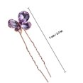 thumbnail image 6 of ELAYARD 4pcs U shaped Hair Accessories with Alloy Rhinestone for Women Updo Hairstyling in Purple, 6 of 8