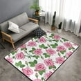 thumbnail image 2 of Green Pink Rose Flowers Shaggy Area Rug, Rugs for Living Room Bedroom Non Slip Door Mat Indoor Carpet Machine Washable Nursery Home Decor Floor Mats for Entryway 60x39in-#, 2 of 5