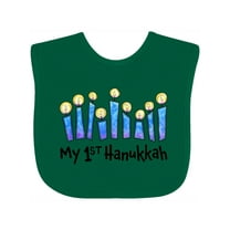 Inktastic My First Hanukkah with Lit Candles Boys or Girls Baby Bib