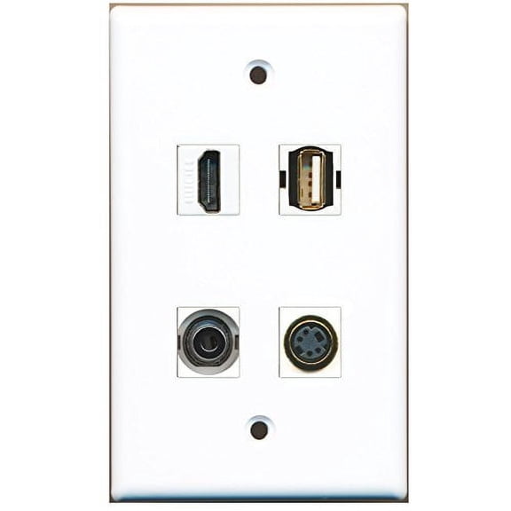 RiteAV - 1 Port HDMI 1 Port USB A-A 1 Port S-Video 1 Port 3.5mm Wall Plate