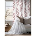 thumbnail image 4 of Sheer Curtains 72 Inches Long, Red Botanical Semi Sheer Curtains Light Filtering Window Treatment, Pastoral Elegant Spring Floral Privacy Voile Drapes for Living Room Bedroom 52x72 Inch, 4 of 7