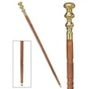 Design Toscano - TV6184 Three Gold Saucers Gentleman's Walking Stick, 35 Inch, Brass Handle and Hardwood Cane, Brass 35 Inch Brass