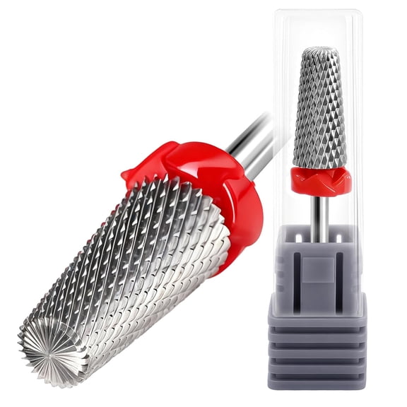 RAGUPEL 3/32" Carbide Nail Drill Bit,Fine - F | 5-In-1 Tungsten Carbide,Remove Acrylic Hard Gels,Nail Art,Manicure,Pedicure,Gel,Cuticle Clean