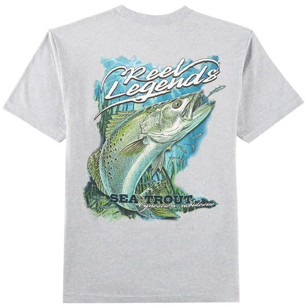 Reel Legends Reel Legends Mens Heathered Sea Trout TShirt Walmart