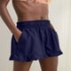 thumbnail image 3 of Pantalones cortos de cintura alta sueltos de pierna ancha informales de color sólido a la moda para mujer Fridja  fhjkhfk458910, 3 of 5
