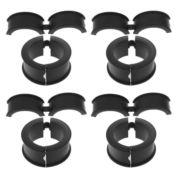 Supvox 8Pcs Black Bicycle Handlebar Spacer Durable Silicone Stem Shim for Home Use