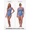 thumbnail image 3 of SHEWIN Women's 2 Pieces Bikini Swimsuit, High Waist Cut-Out Spaghetti Straps, Set (Women's), 3 of 10