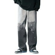 Ketyyh-chn99 Men Jeans 2024 Regular Loose Fit Pants Shorts Athletic Cargo Pants Straight Fit Casual Pants Black,L