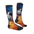 thumbnail image 3 of Picia Women Crew Soft Moisture-wicking Socks Cosmic Dog Starry Night Pattern Design Cotton Socks, One Size fit All, 3 of 9