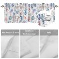 thumbnail image 3 of Kitchen Valances for Window, Marine Shell Jellyfish Coral Starfish Light Filtering Rod Pocket Valance Curtain, Ocean Life on Postmark Short Curtains Window Topper for Bedroom Living Room 42x12in, 3 of 9