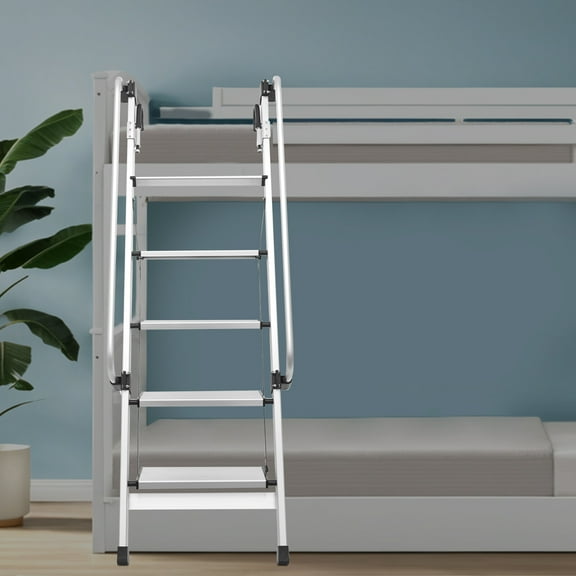 Bunk Bed Ladder,  Aluminum Alloy Bunk Bed Ladder,  5 Step Ladder with Handrails, Capacity of Load: 150kg/330.69 lbs