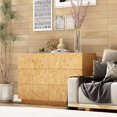 thumbnail image 4 of COZAYH Modern 6 Drawer Dresser with Burl Finish, Wide Wood Chest of Drawers Clothes Organizer, Stylish Large Storage Cabinet for Bedroom or Entryway, 4 of 7