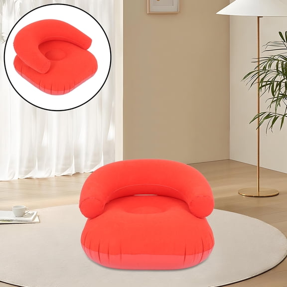 OULII Lightweight Inflatable Camping Couch Chair in Soft Flocked for Outdoor Comfort
