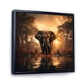 thumbnail image 2 of Designart "Elephant Portrait Monochrome II" Landscapes Floater Framed Canvas Art Print, 2 of 7
