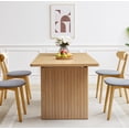 thumbnail image 4 of Wirrytor Rectangle Extendable Dining Table for 6-8 People Modern Expandable Kitchen Table with White Pedestal Base Wood veneer Particle Board Space Saving Design. Oak, 4 of 8