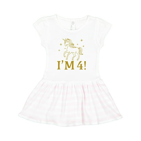 

Inktastic 4th Birthday Outfit Unicorn Gift Toddler Girl Dress