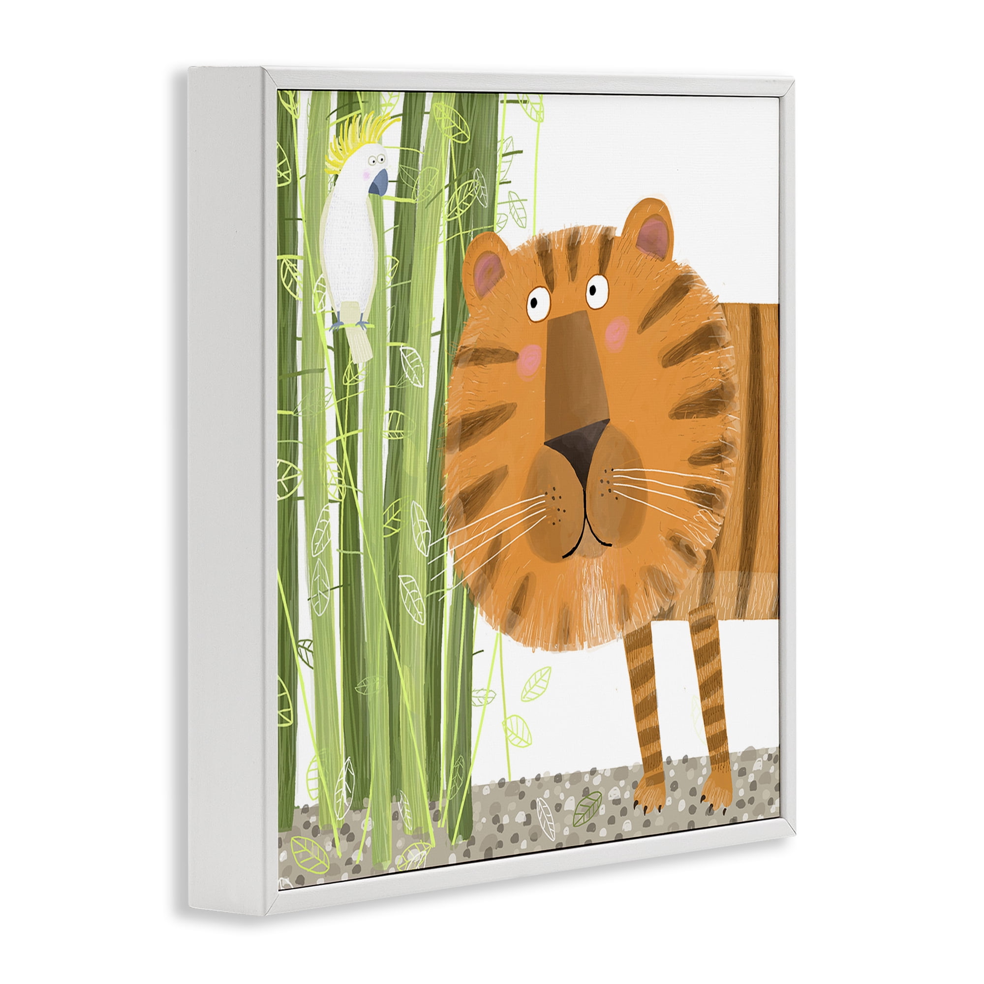 Stupell Industries Bamboo Trees & Tiger White Framed Giclee Art, design by Carla Daly