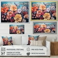 thumbnail image 4 of Designart "Coral Floral Euphony I" Abstract Botanicals Floater Framed Wall Art Living Room, 4 of 7