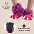 thumbnail image 5 of LazyOne Animal Paw Slippers for Adults and Kids, Cozy, Soft, Fun, Costume (Pink Monster, Large), 5 of 7