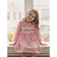 thumbnail image 5 of BemeyourBBs Kids Toddler Baby Girls Easter Dress Outfits Puff Long Sleeve Doll Collar Plaid Embroidery Bunny Summer Dress Spring Clothes, 5 of 9