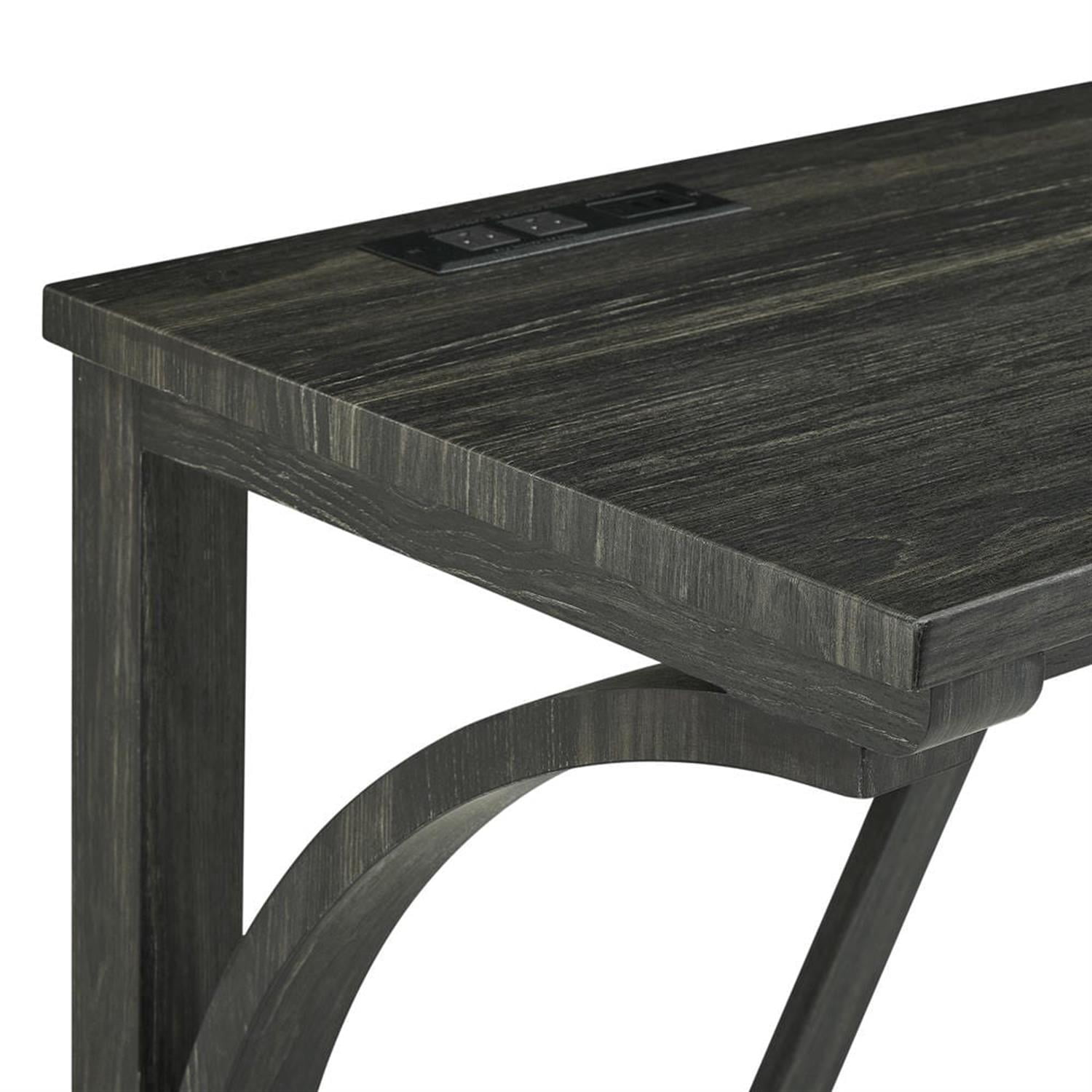 Demi Bonn 4-Piece Dining Table Set with 3 Upholstered Bar Stool and Power Outlets,dustrial Kitchen Bar Table Furniture Sets for Living Room, Apartment, Black