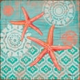 thumbnail image 4 of Teal and Coral Watercolor Seashell Sand Dollar and Star Fish Poster Set; Nautical Decor; 4-8x8" Poster Prints, 4 of 6