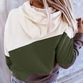 thumbnail image 3 of HAPIMO Sweatshirt for Women Pocket Drawstring Pullover Tops Striped Color Patchwork Long Sleeve Relaxed Fit Womens Hoodie Sweatshirt Teen Girls Clothes Green XXXL, 3 of 6
