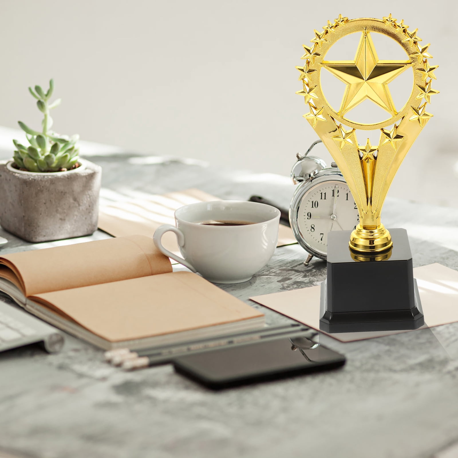 MLINS Durable Plastic Trophy Award for Kids Golden Color Lightweight Safe Creative Prize Cup 6.5 Inches Tall