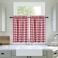 thumbnail image 2 of Buffalo Check Plaid Tier Curtains, Cotton Blend Gingham Rod Pocket Short Half Window Curtain, 2 of 9
