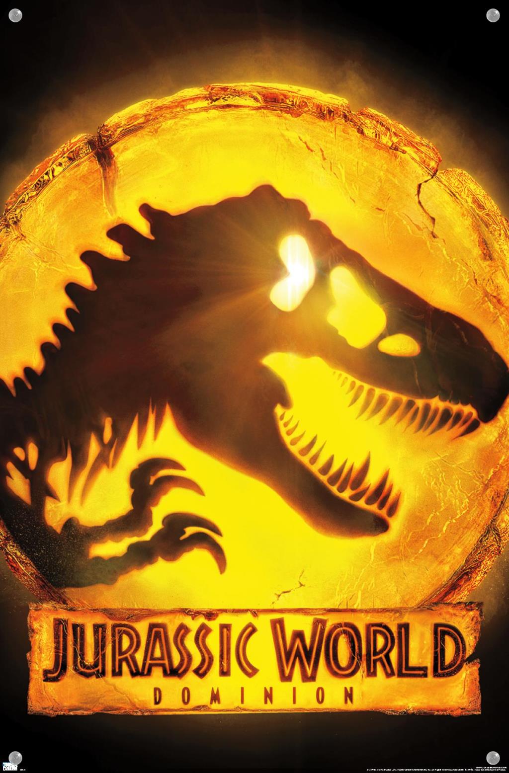 Jurassic World: Dominion - Logo One Sheet Wall Poster with Push Pins, 14.725" x 22.375"