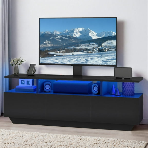Uforic TV Stand for TVs up to 65", Modern LED TV Stand w/Power Outlets, Entertainment Center with Storage