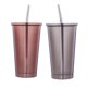 thumbnail image 1 of Vaso con Pajita 2pcs Taza Aislado Taza Inoxidable Tapa Paja 500ml Elegante de Cumpleaños Fanmusic Vaso con Pajita, 1 of 7