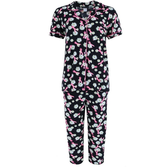 Elegant Emily Daisy Pink Ribbon Capri Set (Women)