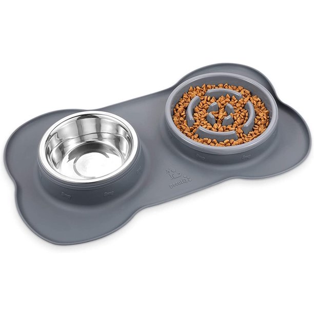 Comedero lento para mascotas 3 en 1 para perros y gatos con fondo antideslizante que promueve una alimentación saludable para mascotas pequeñas y medianas L (500 ML/tazón) esquí esquí Gafas de esquí