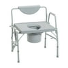 Drive Medical Bariatric Drop Arm Bedside Commode Chair, Grey