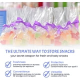 200 Pcs Pink Christmas Candy Bags With Gold Ties - 5 Holiday Designs For Treats & Party Favors