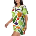 thumbnail image 2 of Haiem Vegetables2 Pattern Pajama Set for Women 2 Piece Lounge Set Short Sleeve Tops and Shorts Soft Sleepwear-4X-Large, 2 of 7