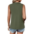 thumbnail image 6 of Women Half Zip Ribbed Sleeveless Tank Tops Dressy Casual Sporty Daily Vests Blouse Green S, 6 of 6