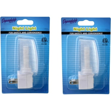 2 Pack Plug-In LED Night Light with On/Off Switch – Bright White Light