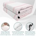 thumbnail image 4 of Quilts King Size, Pink Striped Soft Comforter Bedding Set for Bed, Farmhouse Thin Vertical Stripes Modern Lightweight Quilted Bedspread with Pillow Cover(2 Pieces) for All Season, 96x106 Inch, 4 of 9