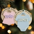 thumbnail image 2 of Personalized Baby Girl Christmas Ornament 2025 with Name, Birth Stats, Custom Newborn Keepsake Gift, First Holiday Tree Decoration, 2 of 3