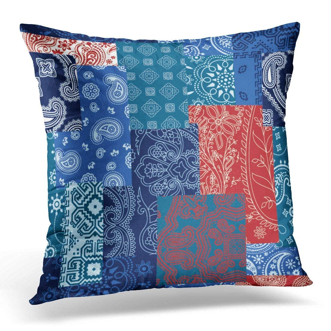 Blue bandana pillow cases discount